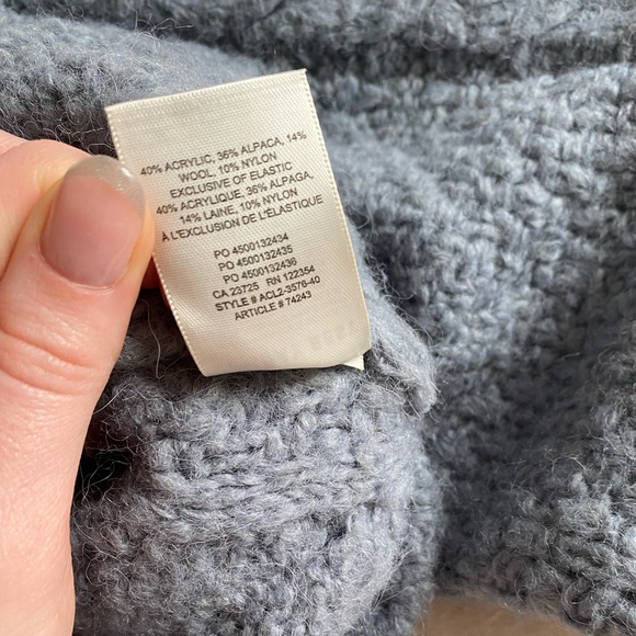 Sunday Best blue mock neck Alpaca/wool crop knit sweater - Picture 5 of 9